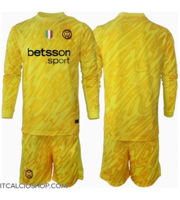 Inter Milan Portiere Seconda Maglia Bambino 2024-25 Manica Lunga (+ Pantaloni corti)